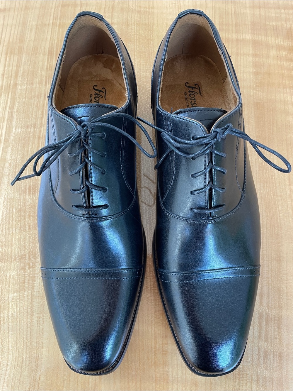 Florsheim Men’s Black Cap-Toe Derby Leather Dress Shoes Size 11 (Brand New)